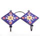 Navy Blue And Yellow Sun Flower Ceramic Tiles Hooks 